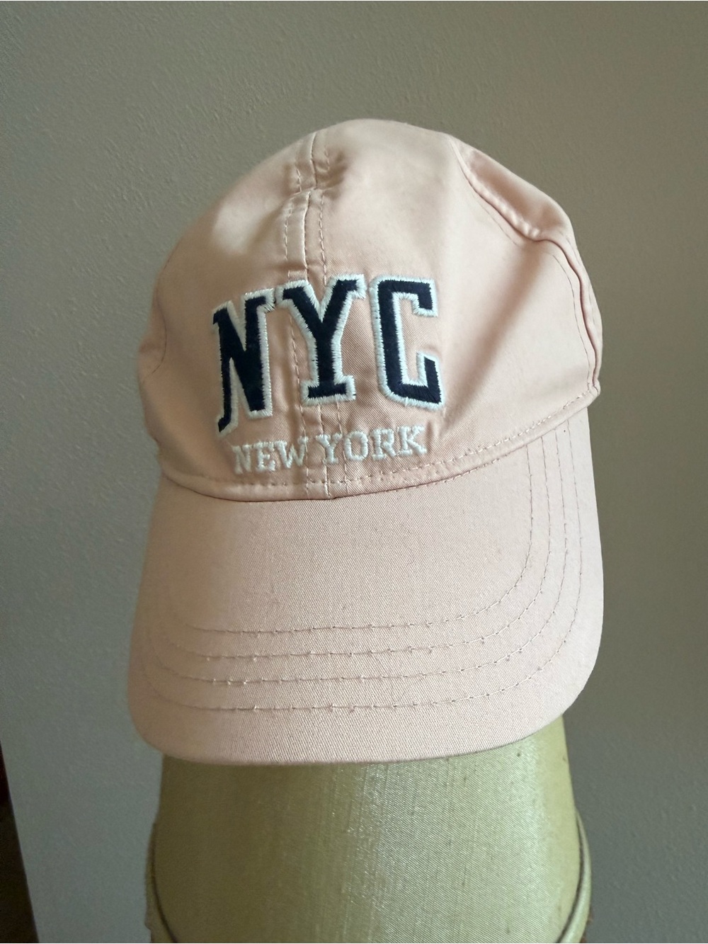 NYC Embroidered Baseball Cap - Light Pink